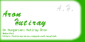aron hutiray business card